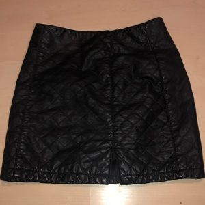 Forever 21 Black Pleated Leather Skirt